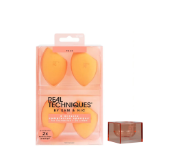 4 Esponjas Oval - 3 em 1 - Multifuncional - Real Techniques -1553 - Grátis Suporte para Esponja 